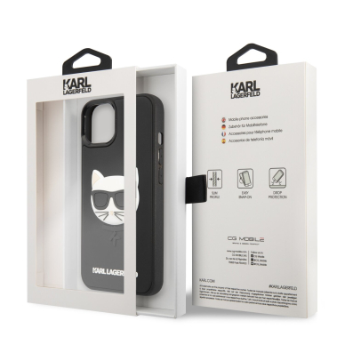 iPhone 13 juoda KARL LAGERFELD nugarėlė KLHCP13MCH3DBK 7