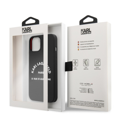 iPhone 13 MINI juoda KARL LAGERFELD nugarėlė KLHCP13SSLSGRBK 7