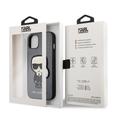 iPhone 13 MINI pilka KARL LAGERFELD nugarėlė KLHCP13SOKPG 7