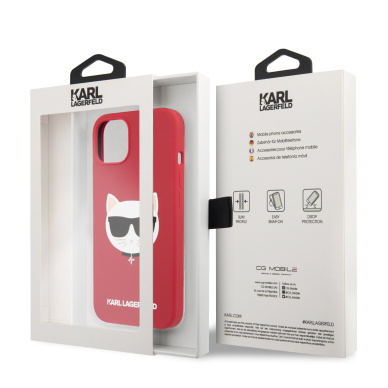 iPhone 13 MINI raudona KARL LAGERFELD nugarėlė KLHCP13SSLCHRE 7