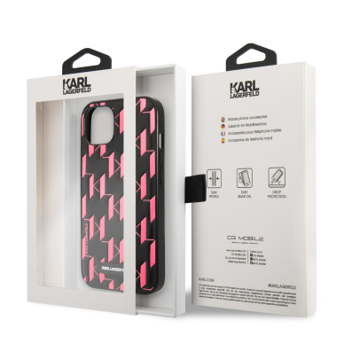 iPhone 13 MINI rožinė+juoda KARL LAGERFELD nugarėlė KLHCP13SMNMP1P 7