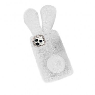 iPhone 13 MINI šviesiai pilka nugarėlė Fluffy rabbit