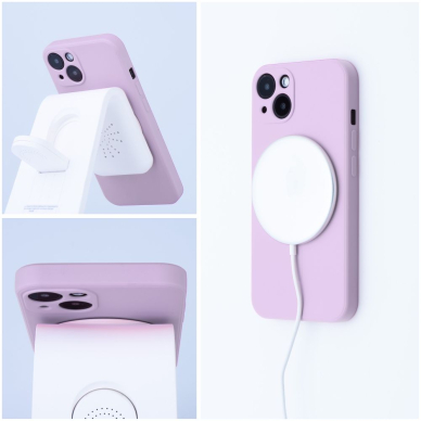 iPhone 13 MINI šviesiai rožinė MagSilicone nugarėlė 4