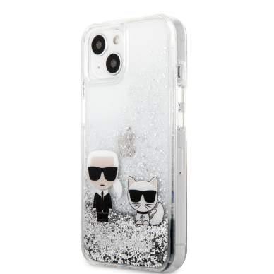 iPhone 13 MINI water sidabro spalvos KARL LAGERFELD nugarėlė KLHCP13SGKCS 3