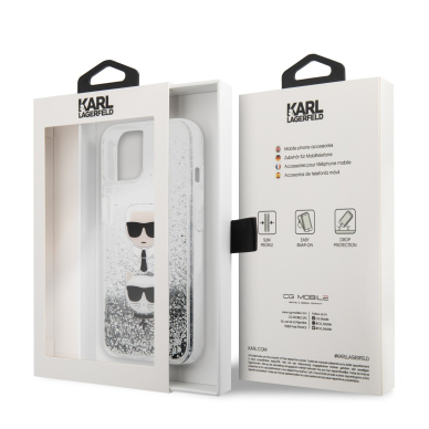iPhone 13 MINI water sidabro spalvos KARL LAGERFELD nugarėlė KLHCP13SKICGLS 7