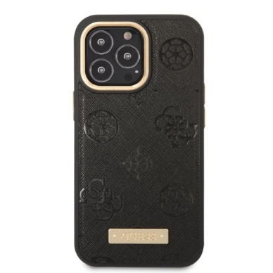 iPhone 13 PRO black Magsafe Peony Logo Plate GUESS nugarėlė 2