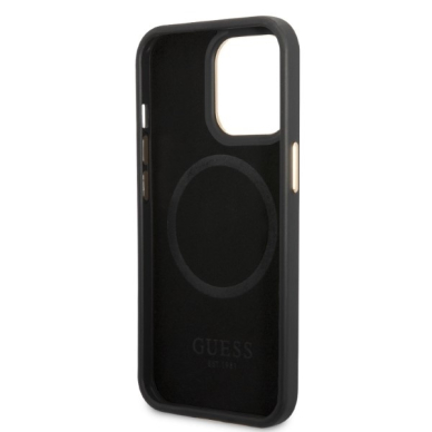 iPhone 13 PRO black Magsafe Peony Logo Plate GUESS nugarėlė 6