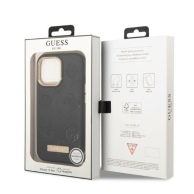 iPhone 13 PRO black Magsafe Peony Logo Plate GUESS nugarėlė 7