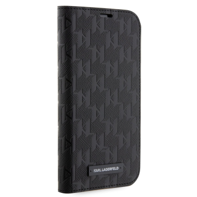 iPhone 13 PRO Black PU Saffiano Monogram KARL LAGERFELD dėklas