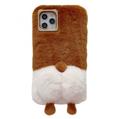iPhone 13 PRO brown nugarėlė Fluffy Plush
