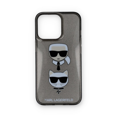 iPhone 13 PRO juoda glitter KARL LAGERFELD nugarėlė KLHCP13MKCTUGLK