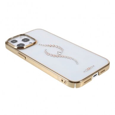 iPhone 13 PRO KINGXBAR Crystal aukso spalvos nugarėlė GUARD 3
