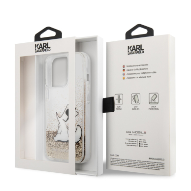 iPhone 13 PRO MAX aukso spalvos water KARL LAGERFELD nugarėlė KLHCP13XGCFD 7