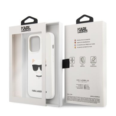 iPhone 13 PRO MAX balta KARL LAGERFELD nugarėlė KLHCP13XSLCHWH 7
