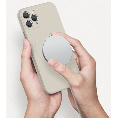 iPhone 13 PRO MAX balta MagSilicone nugarėlė 6
