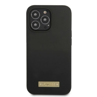 Iphone 13 PRO MAX black MagSafe Silicone Logo Plate GUESS nugarėlė 2