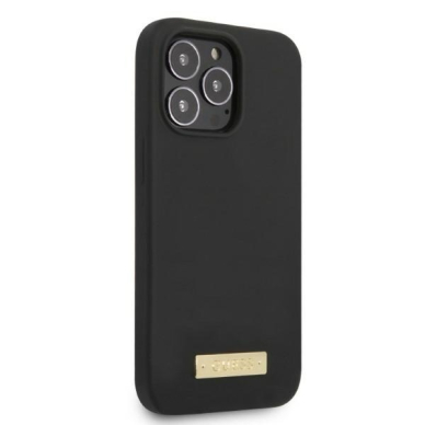 Iphone 13 PRO MAX black MagSafe Silicone Logo Plate GUESS nugarėlė 3