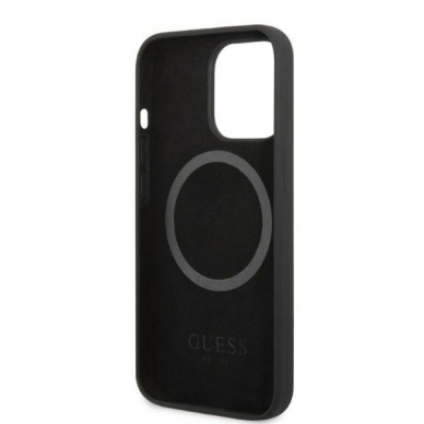 Iphone 13 PRO MAX black MagSafe Silicone Logo Plate GUESS nugarėlė 6