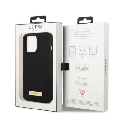 Iphone 13 PRO MAX black MagSafe Silicone Logo Plate GUESS nugarėlė 7