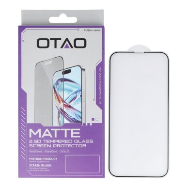 iPhone 13 PRO MAX black pilnas OTAO MATTE apsauginis stiklas 1