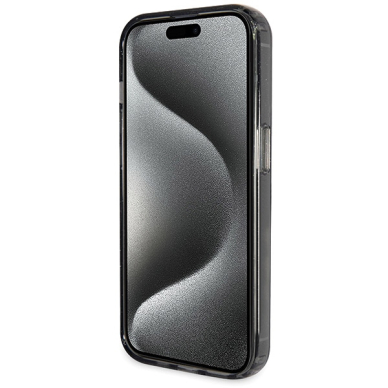 Iphone 13 PRO MAX black Ring Stand Script Glitter MagSafe GUESS nugarėlė 4
