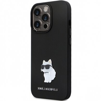iPhone 13 PRO MAX black Silicone C Metal Pin KARL LAGERFELD nugarėlė 2
