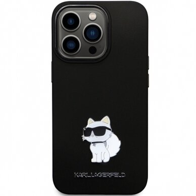 iPhone 13 PRO MAX black Silicone C Metal Pin KARL LAGERFELD nugarėlė 3