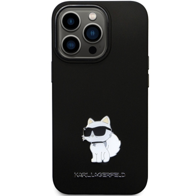 iPhone 13 PRO MAX black Silicone C Metal Pin KARL LAGERFELD nugarėlė 3