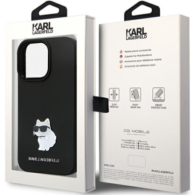 iPhone 13 PRO MAX black Silicone C Metal Pin KARL LAGERFELD nugarėlė 8