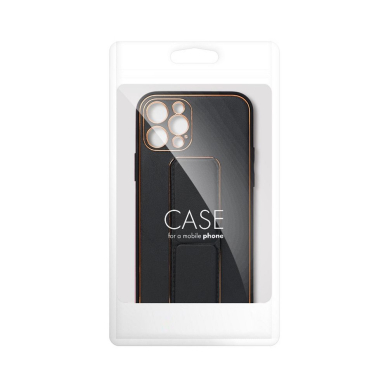 iPhone 13 PRO MAX juoda SULADA LEATHER STAND nugarėlė 8