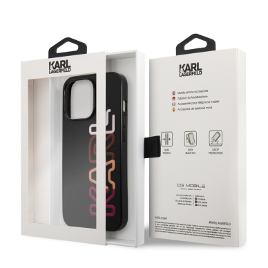 iPhone 13 PRO MAX juoda+multi. KARL LAGERFELD nugarėlė KLHCP13XPCOBK 7