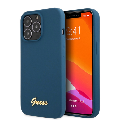 iPhone 13 PRO MAX mėlyna GUESS nugarėlė GUHCP13XLSLMGBL