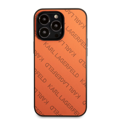 iPhone 13 PRO MAX oranžinė KARL LAGERFELD nugarėlė KLHCP13XPTLO 3