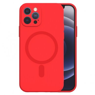iPhone 13 PRO MAX raudona MagSilicone nugarėlė 1