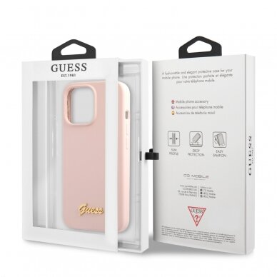 iPhone 13 PRO MAX šv. rožinė GUESS nugarėlė GUHCP13XLSLMGLP 7