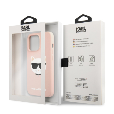 iPhone 13 PRO MAX šviesiai rožinė KARL LAGERFELD nugarėlė KLHCP13XSLCHLP 7