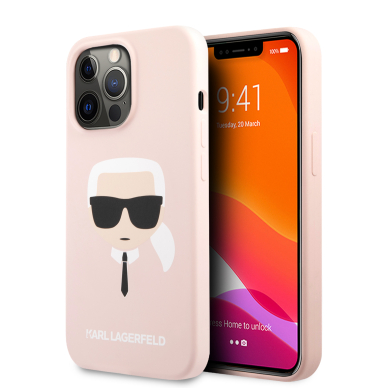 iPhone 13 PRO MAX šviesiai rožinė KARL LAGERFELD nugarėlė KLHCP13XSLKHLP