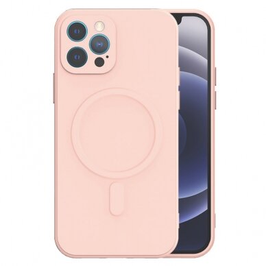 iPhone 13 PRO MAX šviesiai rožinė MagSilicone nugarėlė