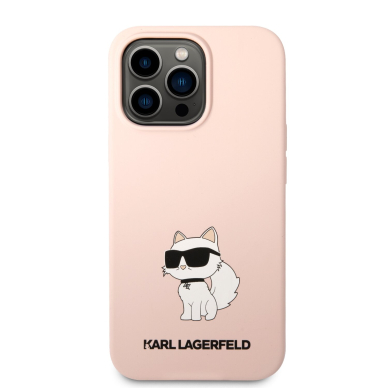 iPhone 13 PRO MAX pink NFT Liquid Silicone KARL LAGERFELD nugarėlė 2