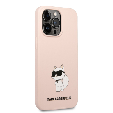 iPhone 13 PRO MAX pink NFT Liquid Silicone KARL LAGERFELD nugarėlė 4