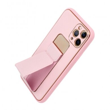 iPhone 13 PRO rožinė SULADA LEATHER STAND nugarėlė 2