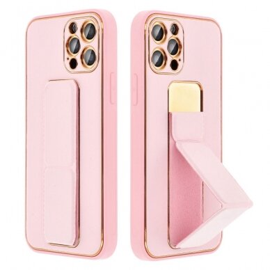 iPhone 13 PRO rožinė SULADA LEATHER STAND nugarėlė 3