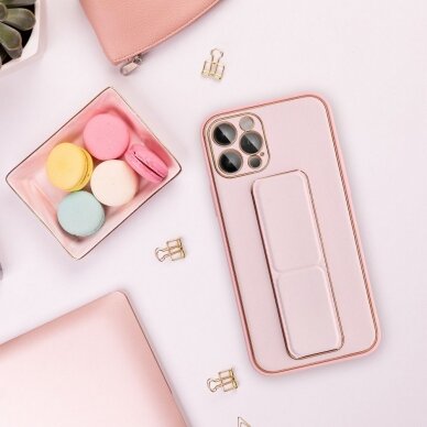 iPhone 13 PRO rožinė SULADA LEATHER STAND nugarėlė 6