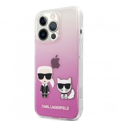 iPhone 13 PRO skaidri-rožinė KARL LAGERFELD nugarėlė KLHCP13LCKTRP 2