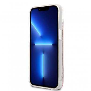 iPhone 13 rožinė water GUESS nugarėlė GUHCP13MLG4GSPG 1