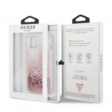 iPhone 13 rožinė water GUESS nugarėlė GUHCP13MLG4GSPG 7