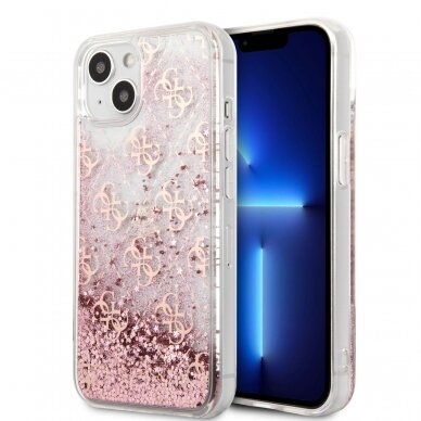 iPhone 13 rožinė water GUESS nugarėlė GUHCP13MLG4GSPG