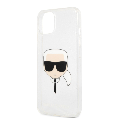 iPhone 13 sidabro spalvos glitter KARL LAGERFELD nugarėlė KLHCP13MKHTUGLS 5