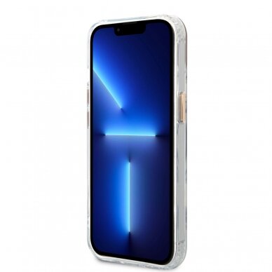 iPhone 13 skaidri + aukso spalvos Magsafe GUESS nugarėlė GUHMP13MHTRMD 1