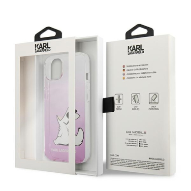 iPhone 13 skaidri-rožinė KARL LAGERFELD nugarėlė KLHCP13MCFNRCPI 7
